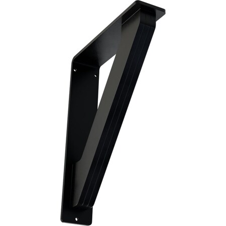 Ekena Millwork Traditional Wrought Iron Bracket, (Triple center brace), Powder Coated Black 2"W x 7 1/2"D x 10"H BKTM02X07X10TTR